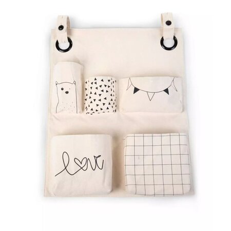 Childhome organisateur en toile avec impressions blanc cassé