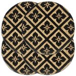 vidaXL Napperons 4 Pièces Noir 38 cm Rond Jute