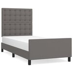 vidaXL Cadre de lit avec tête de lit Gris 90x200 cm Similicuir