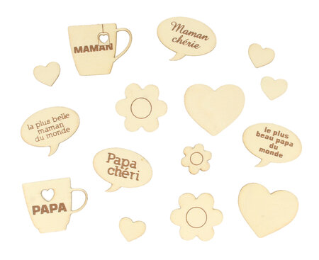 Silhouettes en bois Papa et Maman