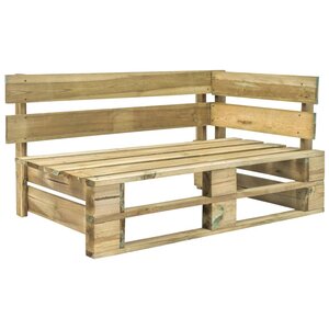 vidaXL Banc d'angle palette de jardin bois