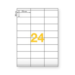 Lot de 200 planches de 24 étiquettes 70 x 35 mm