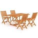 vidaXL Ensemble de salle à manger de jardin 5 Pièces Bois de teck massif