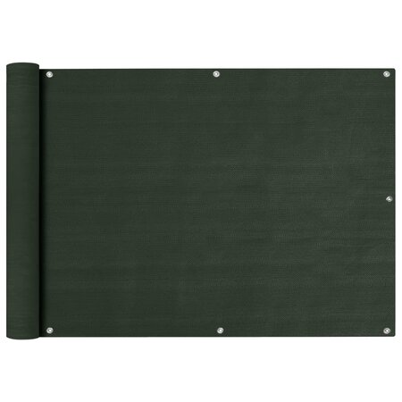 vidaXL Écran de balcon Vert foncé 75x600 cm PEHD