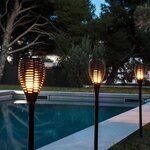 LUMI JARDIN Torche solaire Maity Sun - Effet flamme - LED - H 80 cm - Blanc chaud