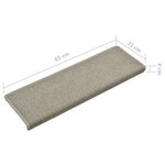 vidaXL Tapis d'escalier 15 Pièces 65x21x4 cm Gris clair