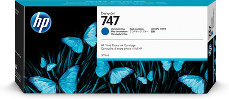Hp hp 747 300-ml chromatic blue ink cartrid hp 747 300-ml chromatic blue ink cartridge