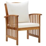vidaXL Salon de jardin 4 Pièces avec coussins Bois d'acacia solide
