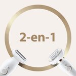 Braun silk-épil 9 flex 9-002 épilateur éléctrique pour femme - tete flexible - micro-grip 40 pincettes - sensosmart - blanc/doré