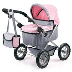 Bayer poussette pour poupée trendy gris et rose 13008aa