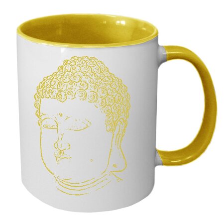 Tasse en céramique jaune bouddha by cbkreation