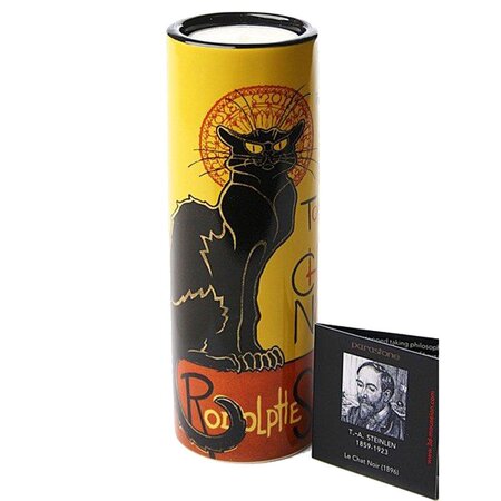 Porte-bougie cylindrique le chat noir