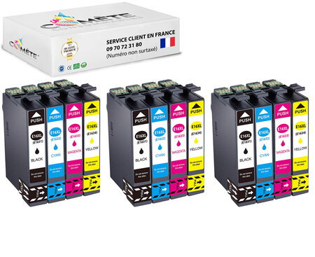 12 cartouche d'encre compatibles avec epson 16xl b3c3m3y3
