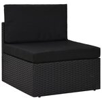 vidaXL Salon de jardin 7 Pièces Résine tressée Noir