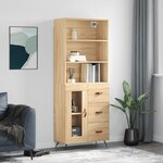 vidaXL Buffet haut Chêne sonoma 69 5x34x180 cm Bois d'ingénierie