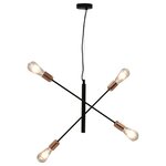 vidaXL Plafonnier avec ampoules à filament 2 W Noir et cuivre E27