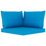 vidaXL Salon de jardin 10 Pièces avec coussins Bleu clair