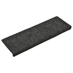 vidaXL Tapis d'escalier 15 Pièces Tissu aiguilleté 65x21x4 cm Gris