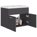 vidaXL Armoire d'évier avec lavabo intégré Gris Aggloméré