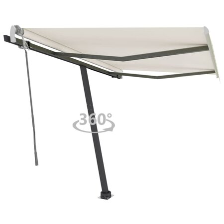 vidaXL Auvent manuel rétractable sur pied 350x250 cm Crème
