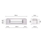 Meuble TV - Blanc laqué - L 150 x P 40 x H 40 cm - KENDAL