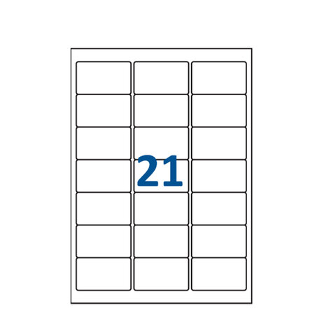 Lot de 200 planches étiquettes autocollantes pour timbres sur feuille a4 : 63,5 x 38,1 mm (21 étiquettes par feuille)