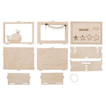 Boîte cadeau en bois 3D"Baby" FSC MixCred  nature  11 5x8 5x5cm kit de 15 pces  boîte 1kit
