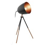 Eglo lampe de table chester noir et cuivre 49385