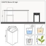 LECHUZA Jardinière CANTO Stone 40 High ALL-IN-ONE Noir graphite
