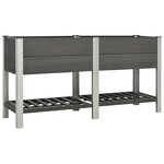 vidaXL Lit surélevé de jardin avec étagère 175x50x90 cm WPC Gris