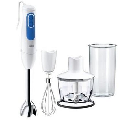 Braun mixeur plongeant avec hachoir sauce - blanc et bleu