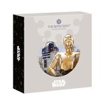 Pièce de monnaie 10 Pounds Royaume-Uni 2023 5 onces argent BE – Star Wars (R2-D2 et C3PO)