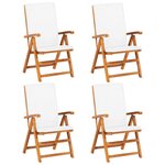 vidaXL Salon de jardin 5 Pièces avec coussins Bois de teck massif
