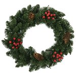 vidaXL Couronnes de Noël avec décoration 2 Pièces Vert 45 cm