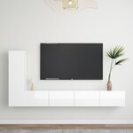 vidaXL Ensemble de meuble TV 3 Pièces Blanc brillant Aggloméré