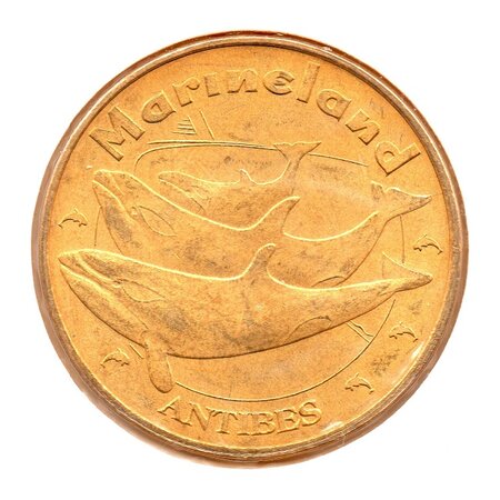 Mini médaille monnaie de paris 2008 - marineland (les orques)