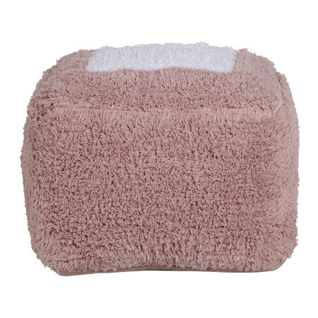 Pouf rectangulaire en coton marron 18 x 30 x 39 cm