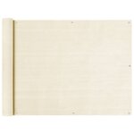 vidaXL Écran de balcon Crème 90x300 cm PEHD