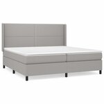 vidaXL Lit à sommier tapissier avec matelas Gris clair 200x200cm Tissu