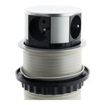 Bloc multiprise encastrable compact - 3 prises 16A 2P+T et 2x USB - Otio