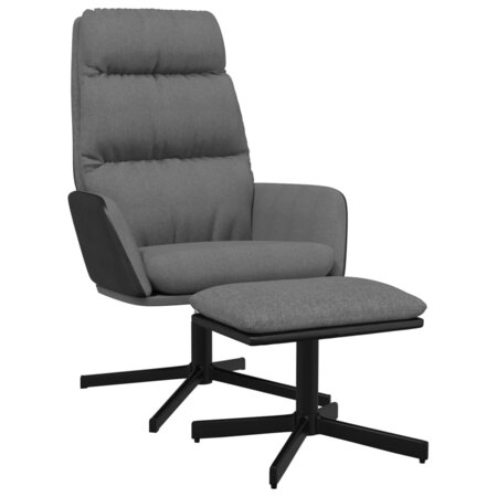 vidaXL Chaise de relaxation avec tabouret Gris clair Tissu