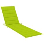 vidaXL Chaises longues 2 Pièces avec coussin vert vif Bois de teck solide