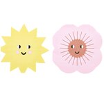 40 serviettes en papier soleil + fleur