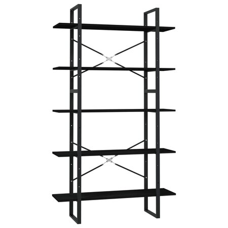 vidaXL Bibliothèque à 5 niveaux Noir 100x30x175 cm Bois de pin