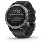 GARMIN Montre connectée fenix 6 Solar, Silver avec bracelet noir