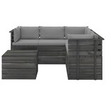 vidaXL Salon palette de jardin 6 Pièces avec coussins Bois de pin massif