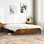 vidaXL Cadre de lit Marron miel Bois massif 140x190 cm