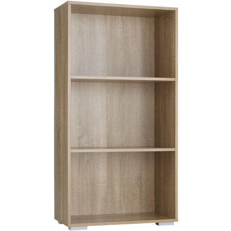 Tectake Bibliothèque Lexi 3 étagères  - marron chêne