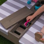 Kidkraft chaise longue double avec porte-gobelets pour enfants gris