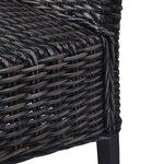 vidaXL Chaises à manger lot de 4 noir rotin Kubu et bois de manguier